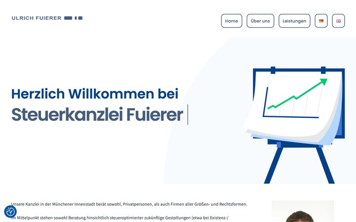 Startseite der für Steuerkanzlei Fuierer umgesetzten Website