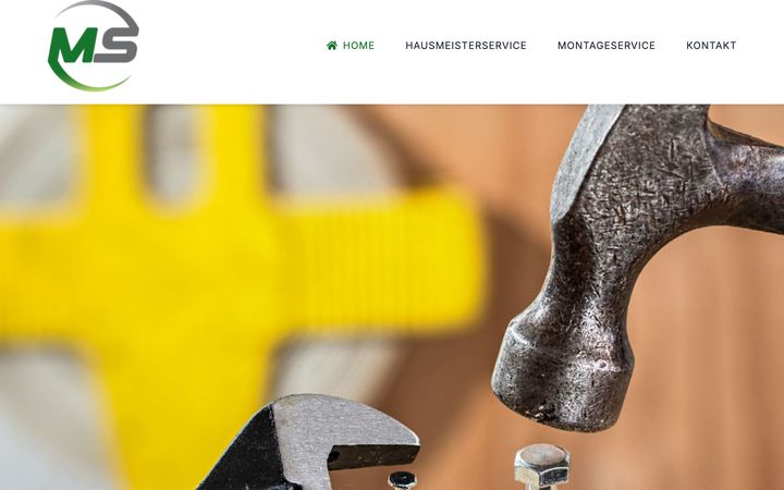 Startseite der für MS-Objektdienste umgesetzten Website
