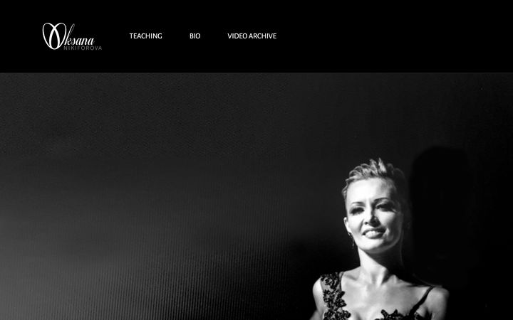 Startseite der für Oksana Nikiforova umgesetzten Website